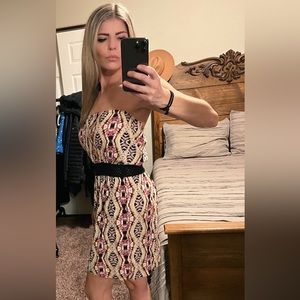 Eight Sixty Brand Multi Colored Strapless Sundress. Size Small